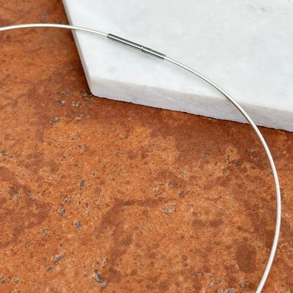 Silver Plated Stainless Steel 1.4mm Coiled Necklace