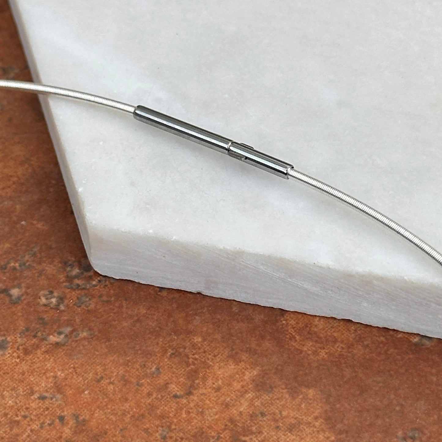 Silver Plated Stainless Steel 1.4mm Coiled Necklace