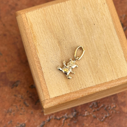 14KT Yellow Gold Teddy Bear Pendant Charm