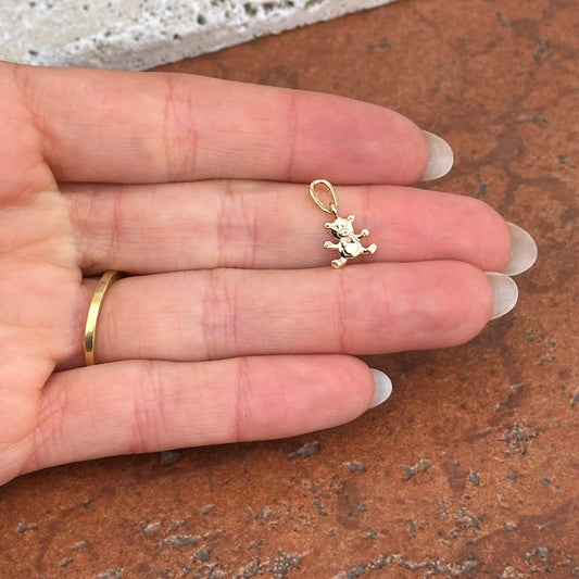 14KT Yellow Gold Teddy Bear Pendant Charm