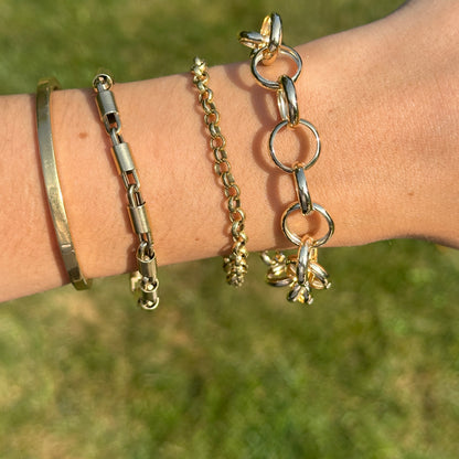 Estate 14KT Yellow Gold 13mm Rolo Chain Bracelet