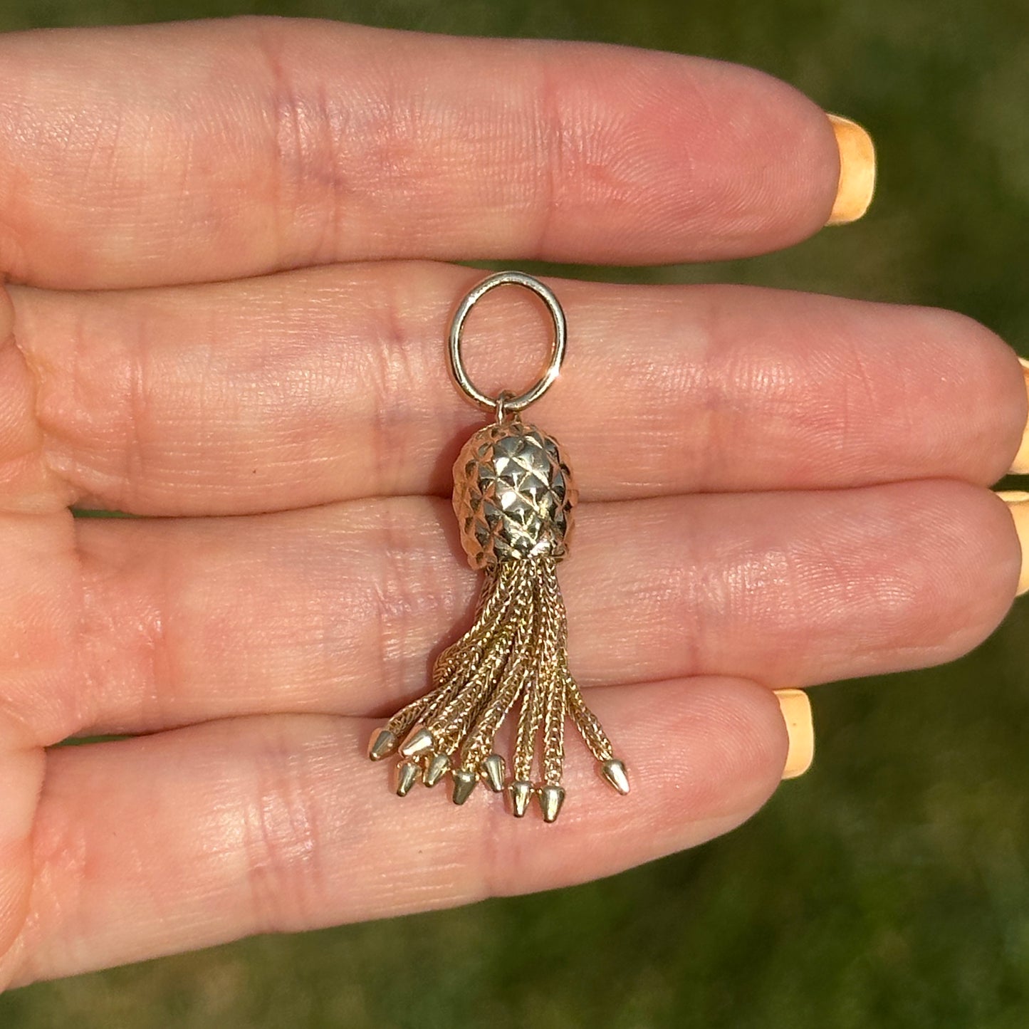 Estate 14KT Yellow Gold Chain Tassel Pendant