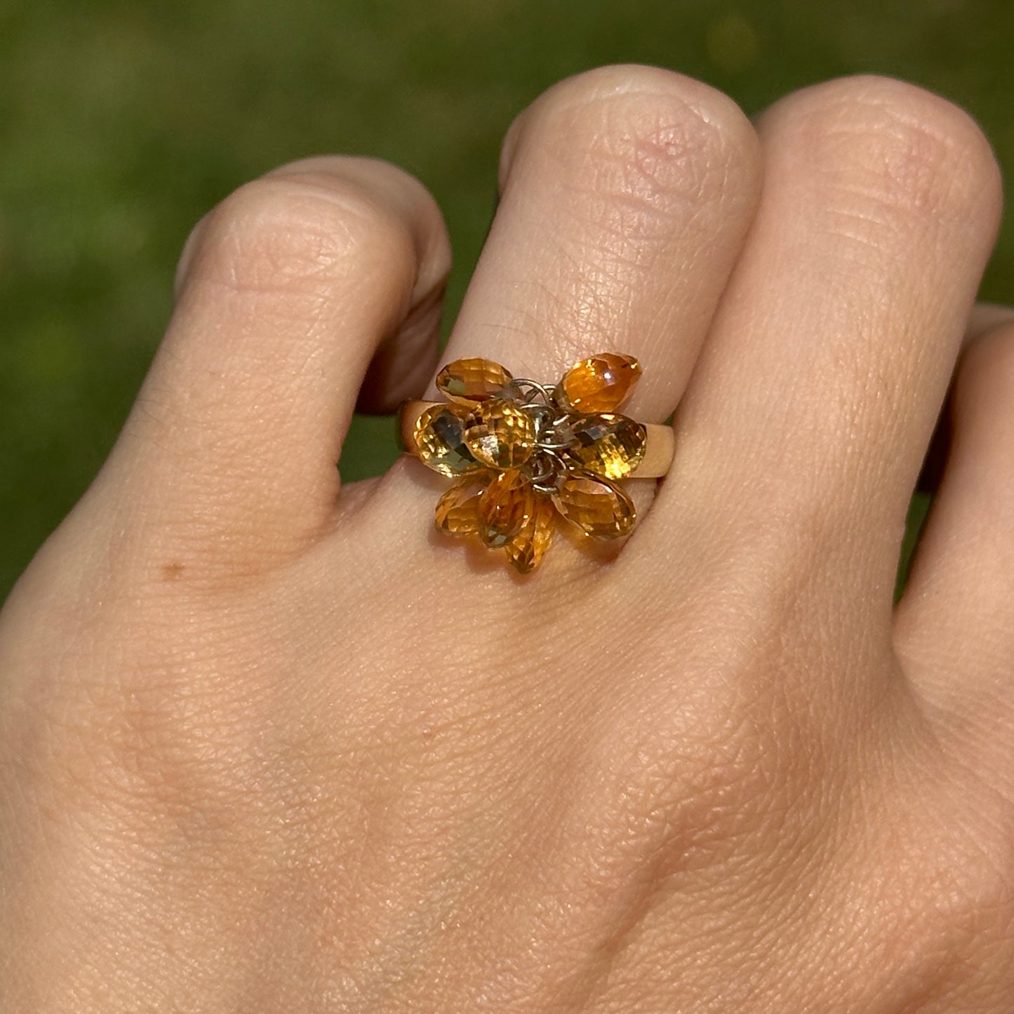 Estate 10KT Yellow Gold Briolette Citrine Ring - LSJ
