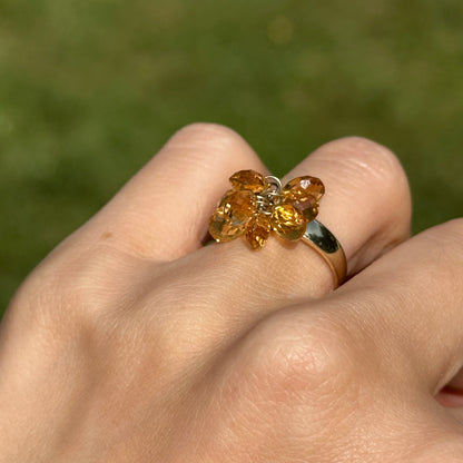 Estate 10KT Yellow Gold Briolette Citrine Ring - LSJ