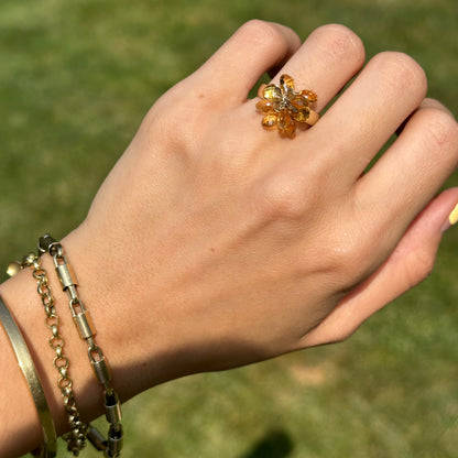 Estate 10KT Yellow Gold Briolette Citrine Ring - LSJ