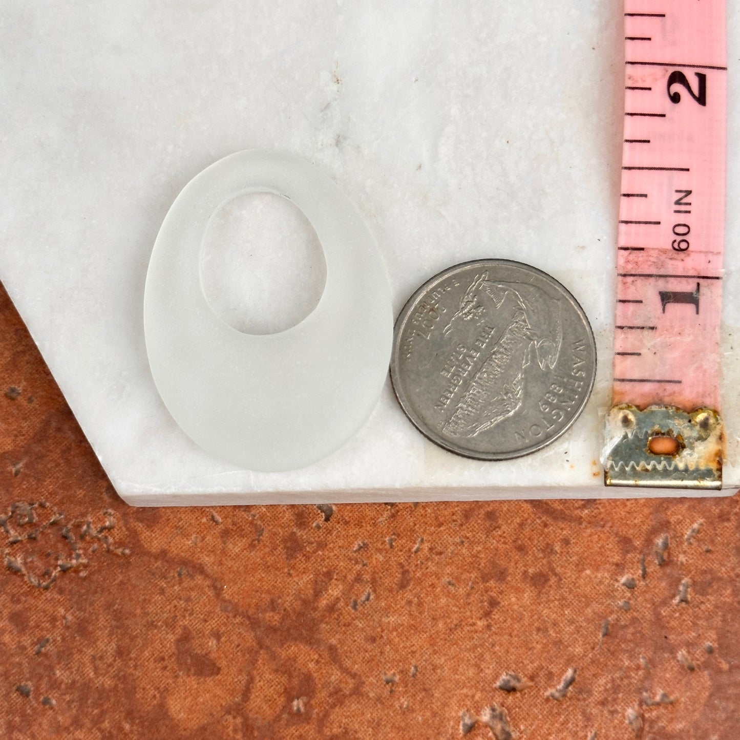 Estate Frosted Crystal Oval Earring Charms