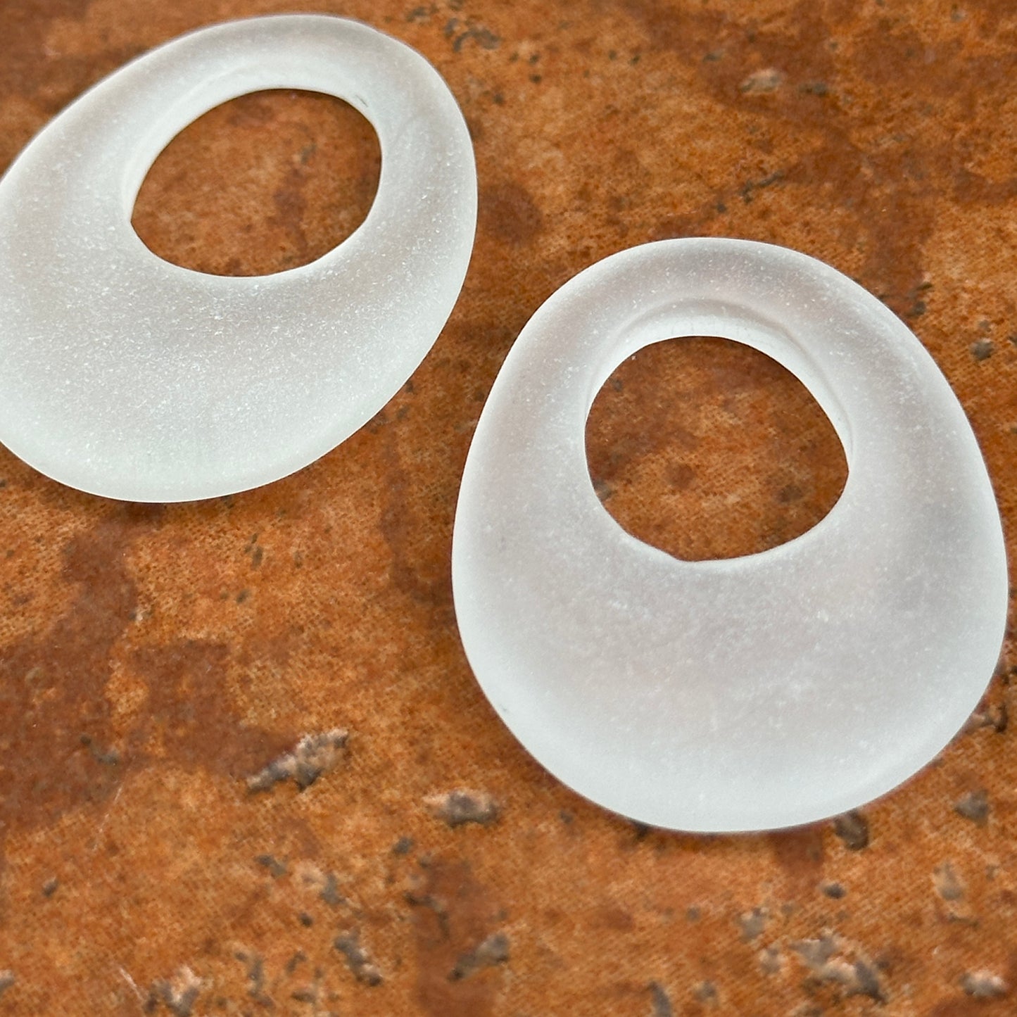 Estate Frosted Crystal Oval Earring Charms