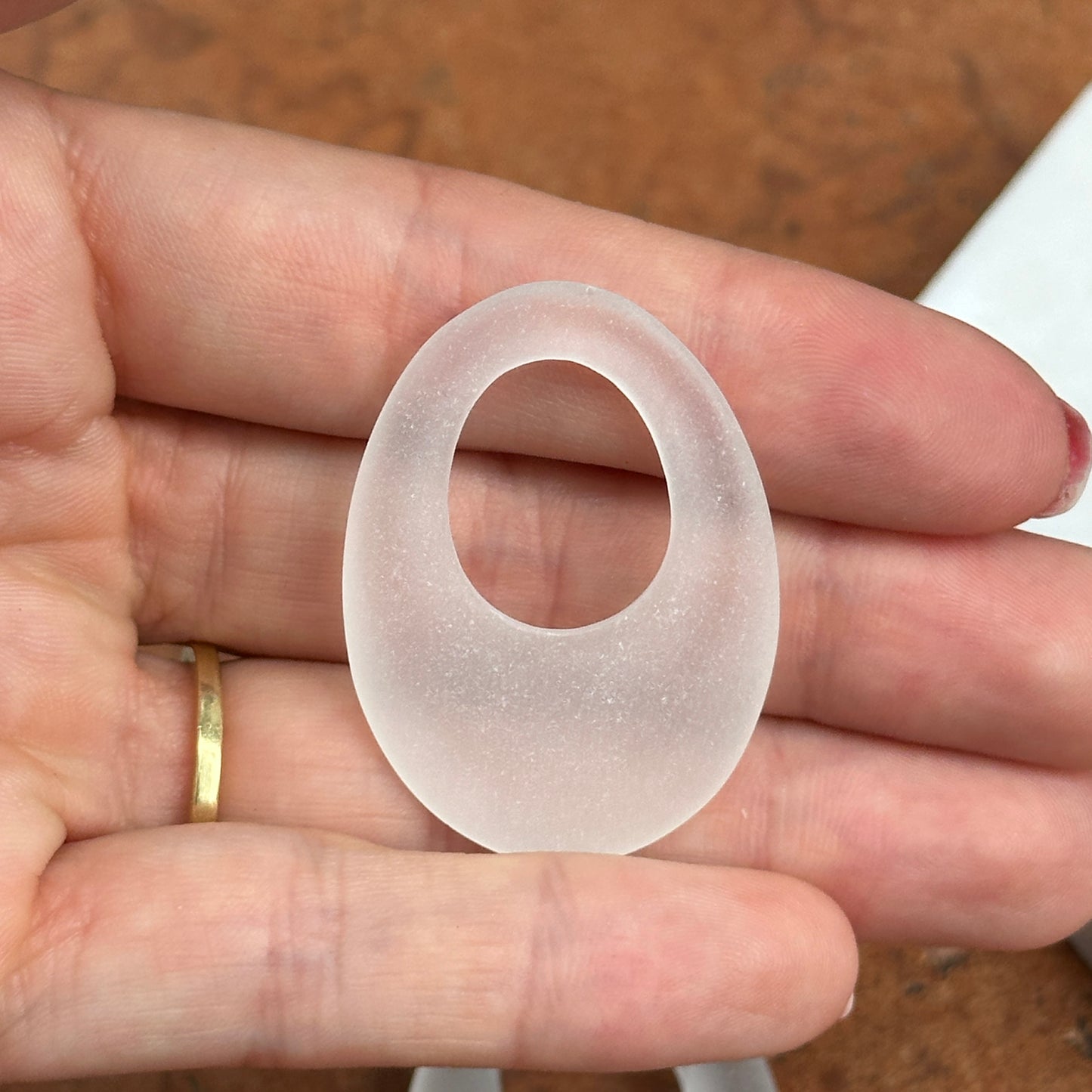 Estate Frosted Crystal Oval Earring Charms