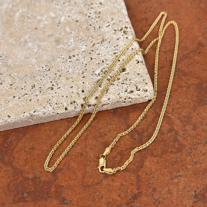 14KT Yellow Gold Solid 2.1mm Spiga Chain Necklace