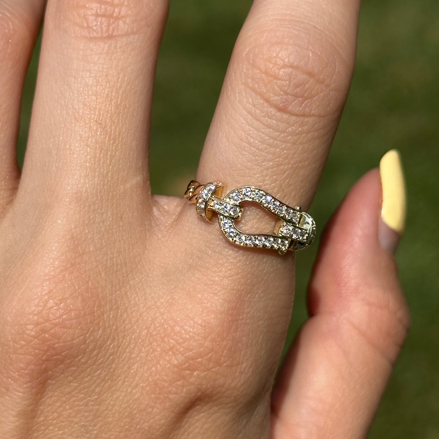 Estate 10KT Yellow Gold Diamond Horse Bit Ring
