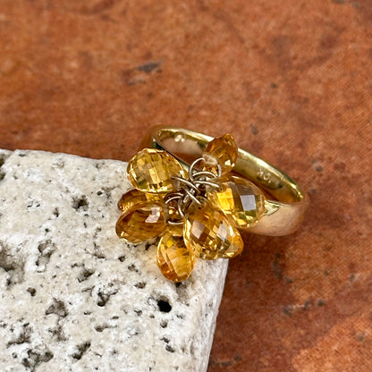 Estate 10KT Yellow Gold Briolette Citrine Ring - LSJ