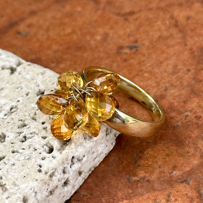 Estate 10KT Yellow Gold Briolette Citrine Ring - LSJ