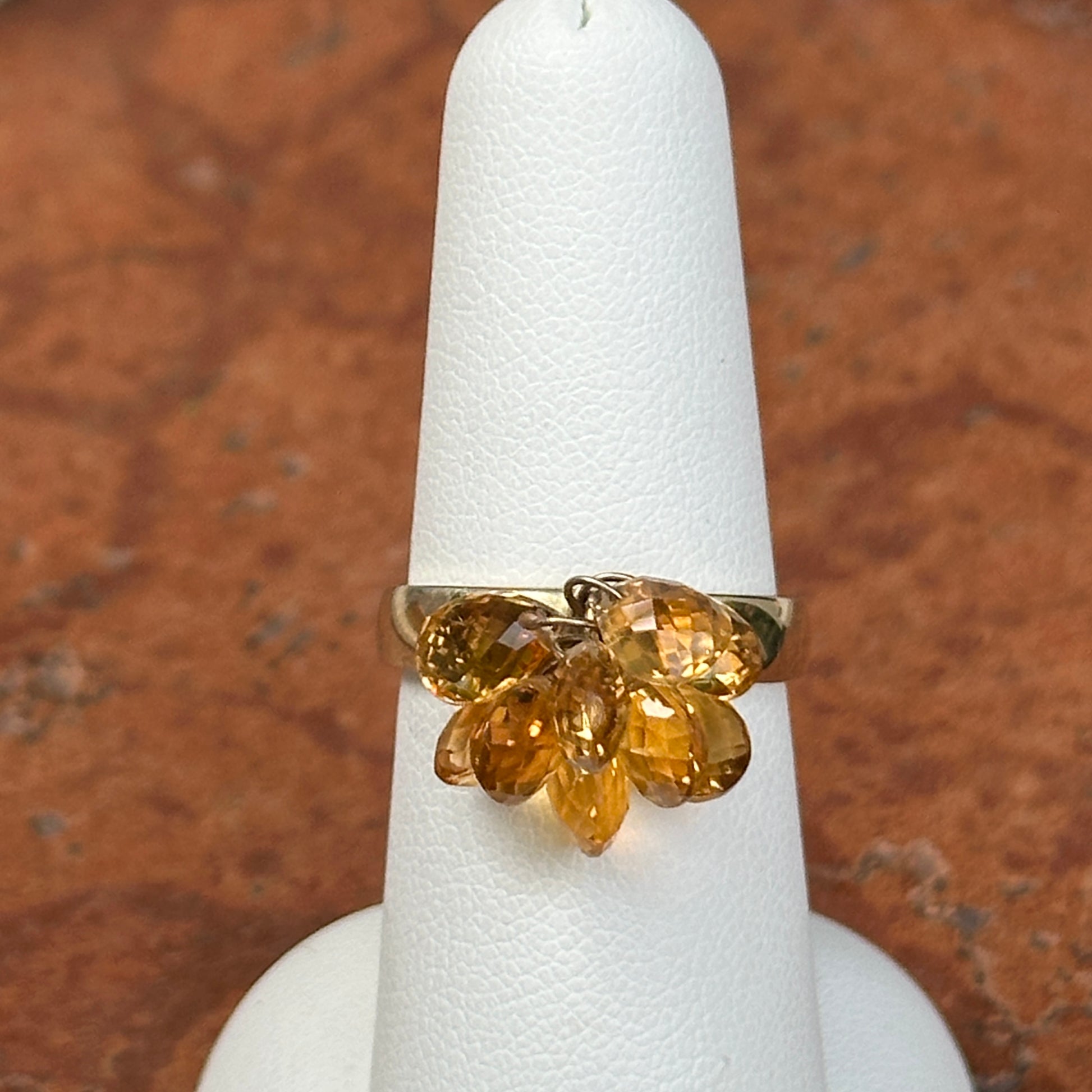 Estate 10KT Yellow Gold Briolette Citrine Ring - LSJ