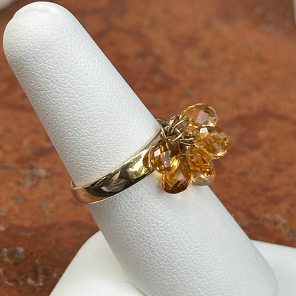 Estate 10KT Yellow Gold Briolette Citrine Ring - LSJ