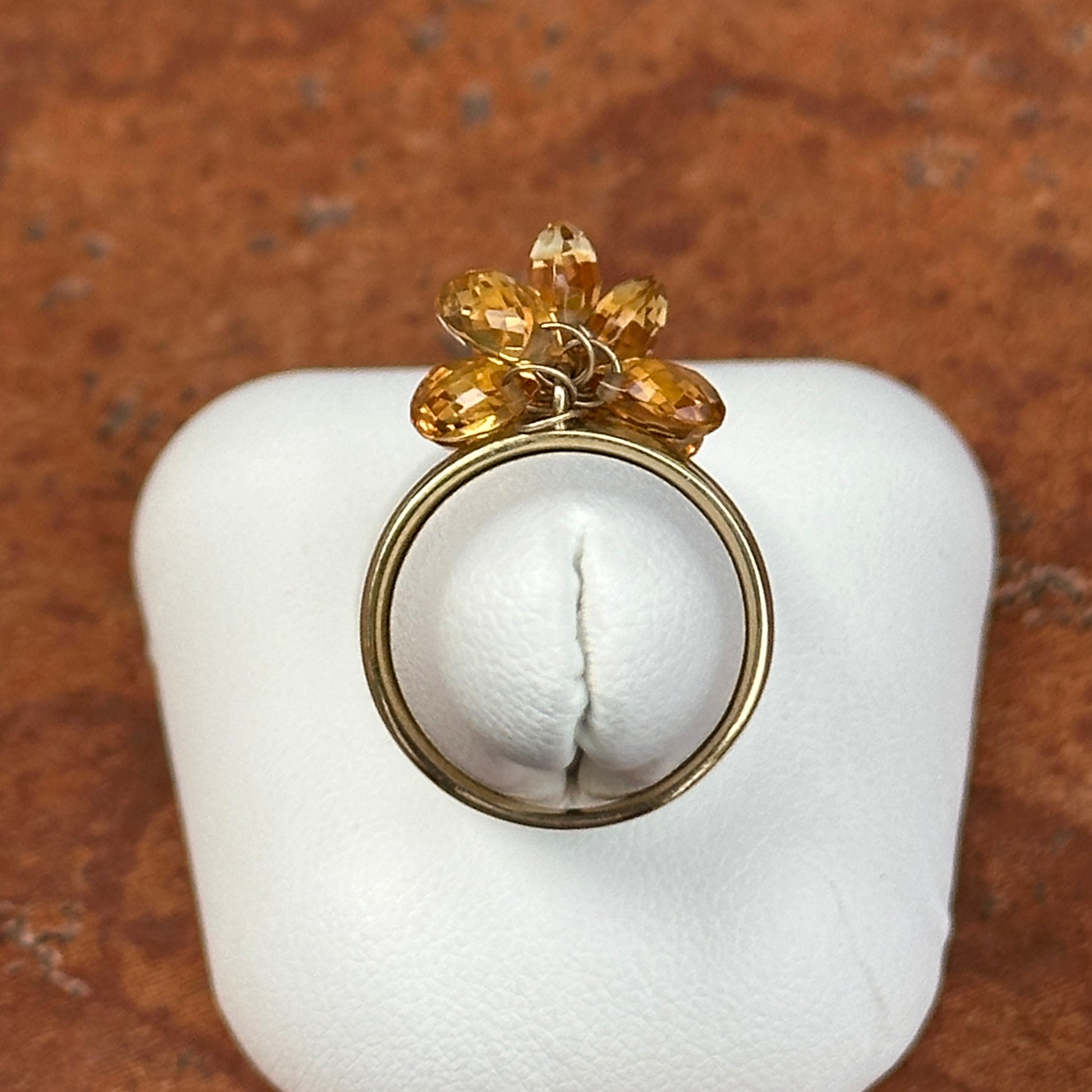 Estate 10KT Yellow Gold Briolette Citrine Ring - LSJ