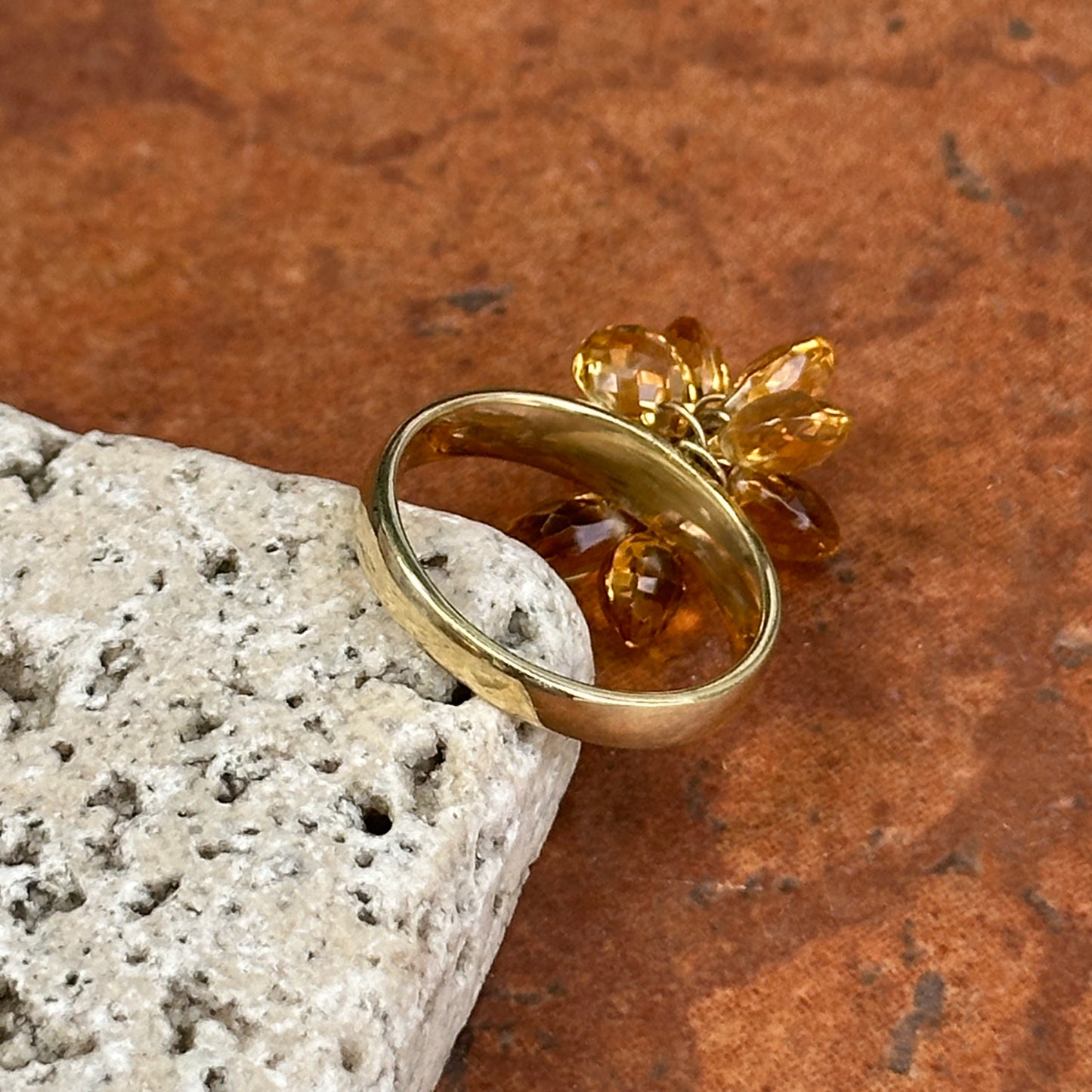 Estate 10KT Yellow Gold Briolette Citrine Ring - LSJ