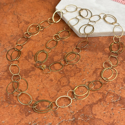 Estate 14KT Yellow Gold Oval Links Chain Necklace 33"