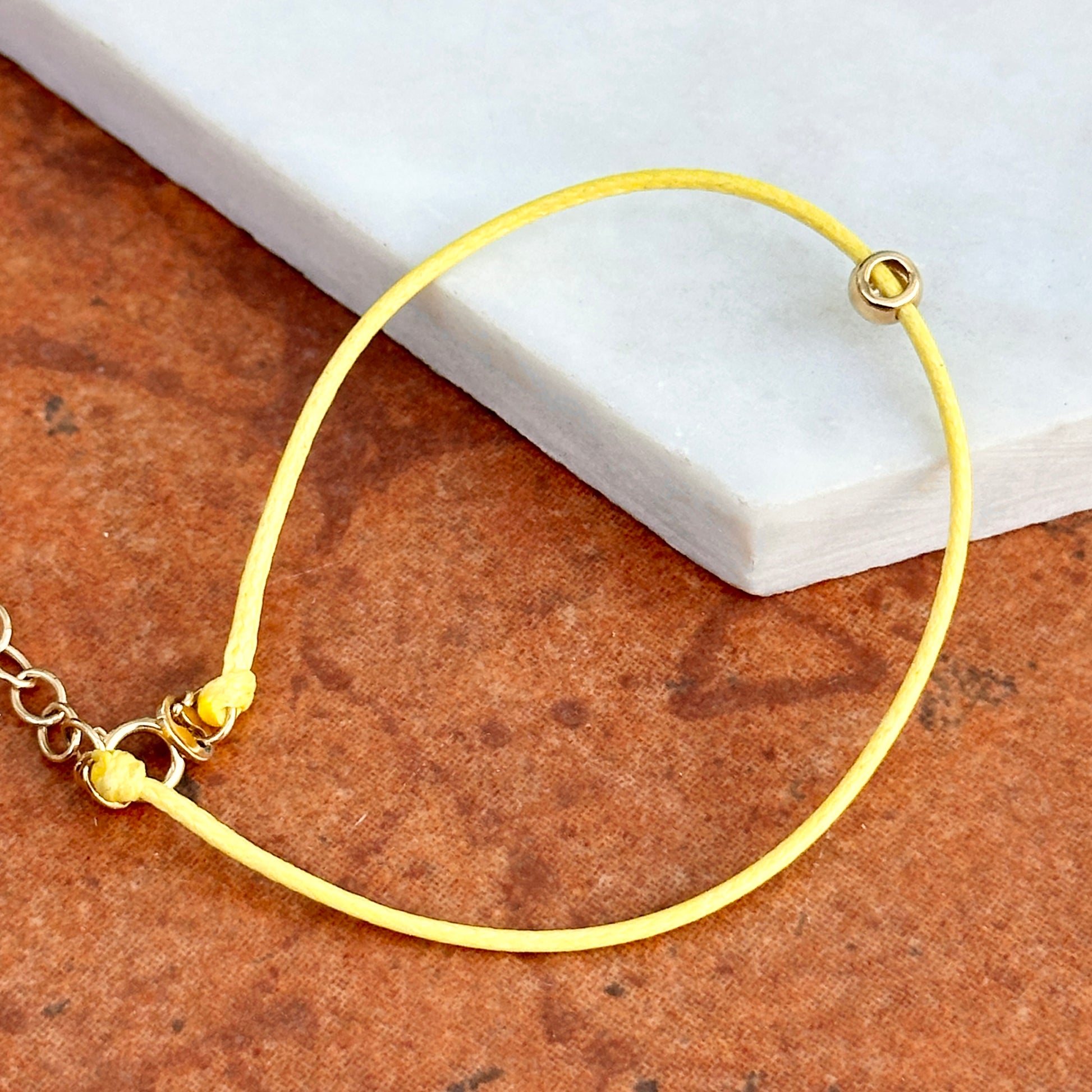 14KT Yellow Gold Yellow Silk Cord Diamond Bracelet - LSJ
