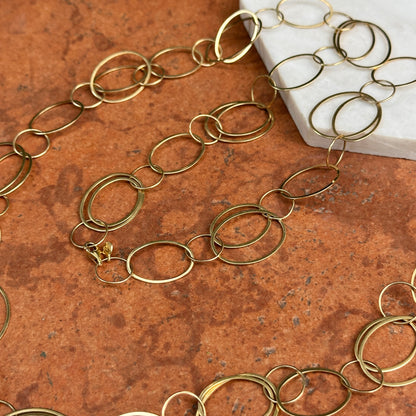 Estate 14KT Yellow Gold Oval Links Chain Necklace 33"