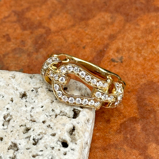 Estate 10KT Yellow Gold Diamond Horse Bit Ring