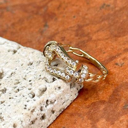 Estate 10KT Yellow Gold Diamond Horse Bit Ring