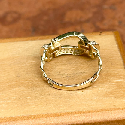 Estate 10KT Yellow Gold Diamond Horse Bit Ring