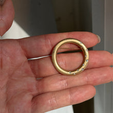 Load image into Gallery viewer, Estate 14KT Yellow Gold Matte Gypsy-Set Diamond Circle Pin Brooch