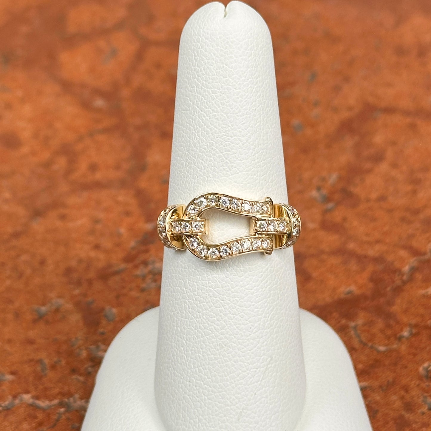 Estate 10KT Yellow Gold Diamond Horse Bit Ring