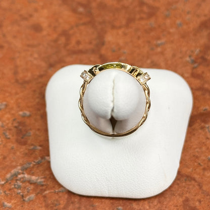 Estate 10KT Yellow Gold Diamond Horse Bit Ring