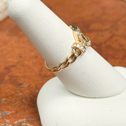 Estate 10KT Yellow Gold Diamond Horse Bit Ring
