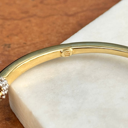 Estate 18KT Yellow White Gold + Diamond Double Panther Head Cuff Bracelet