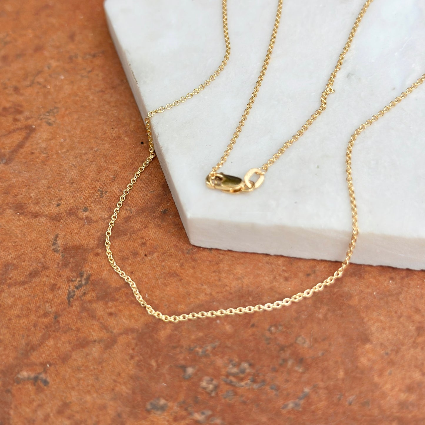 10KT Yellow Gold 1.2mm Cable Chain Necklace