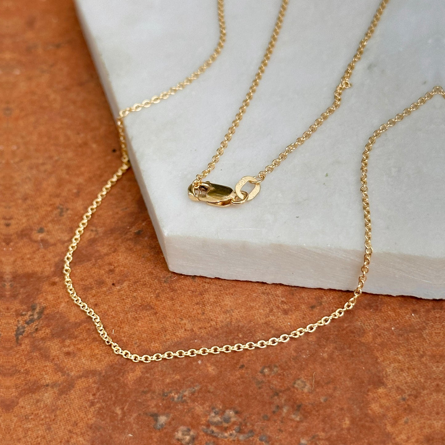 10KT Yellow Gold 1.2mm Cable Chain Necklace