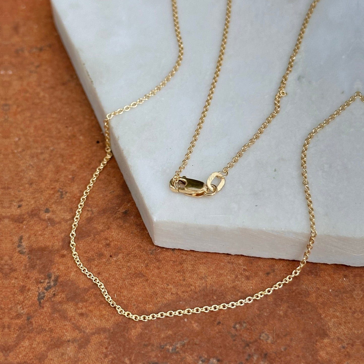 10KT Yellow Gold 1.2mm Cable Chain Necklace