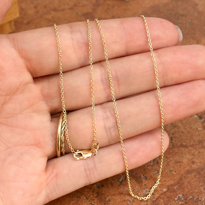 10KT Yellow Gold 1.2mm Cable Chain Necklace