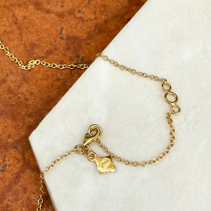 Estate 18KT Yellow Gold Concave Diamond Disc Necklace