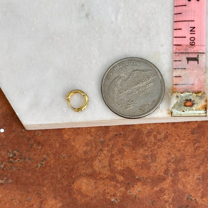 Sterling Silver Yellow Gold-Plated Tiny Cubic Zirconia Huggie Earrings