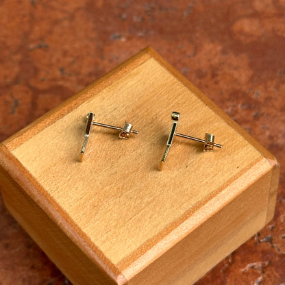 14KT Yellow Gold Pave Diamond Martini Glass Stud Earrings