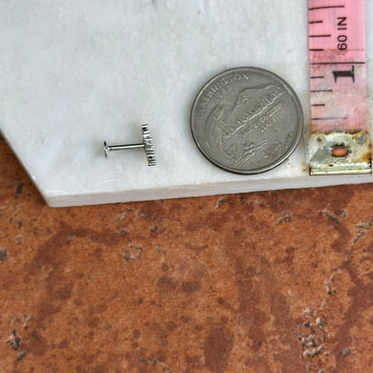 Sterling Silver Curved Round Cubic Zirconia Stud Earrings