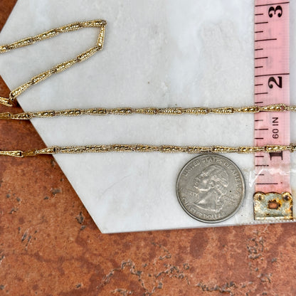 14KT Yellow Gold Tear Drop Link Chain Necklace 24"