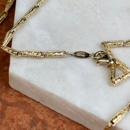 14KT Yellow Gold Tear Drop Link Chain Necklace 24"