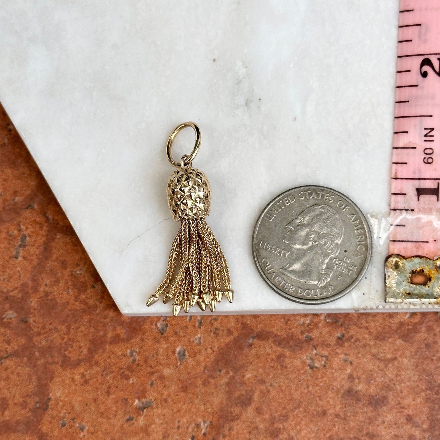 Estate 14KT Yellow Gold Chain Tassel Pendant