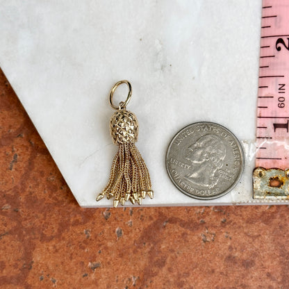 Estate 14KT Yellow Gold Chain Tassel Pendant