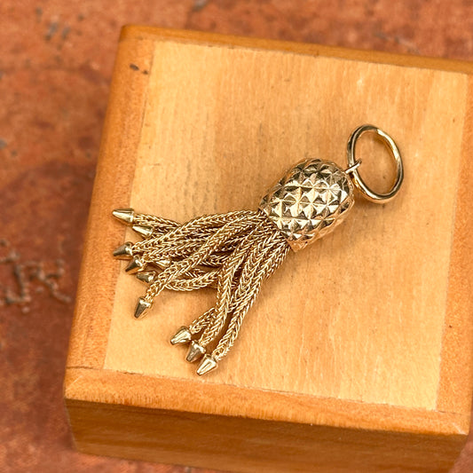 Estate 14KT Yellow Gold Chain Tassel Pendant