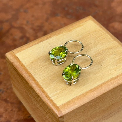 14KT Yellow Gold Genuine Peridot Oval Earring Charms