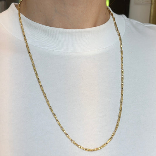 14KT Yellow Gold Tear Drop Link Chain Necklace 24"