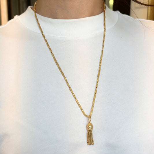 Estate 14KT Yellow Gold Chain Tassel Pendant