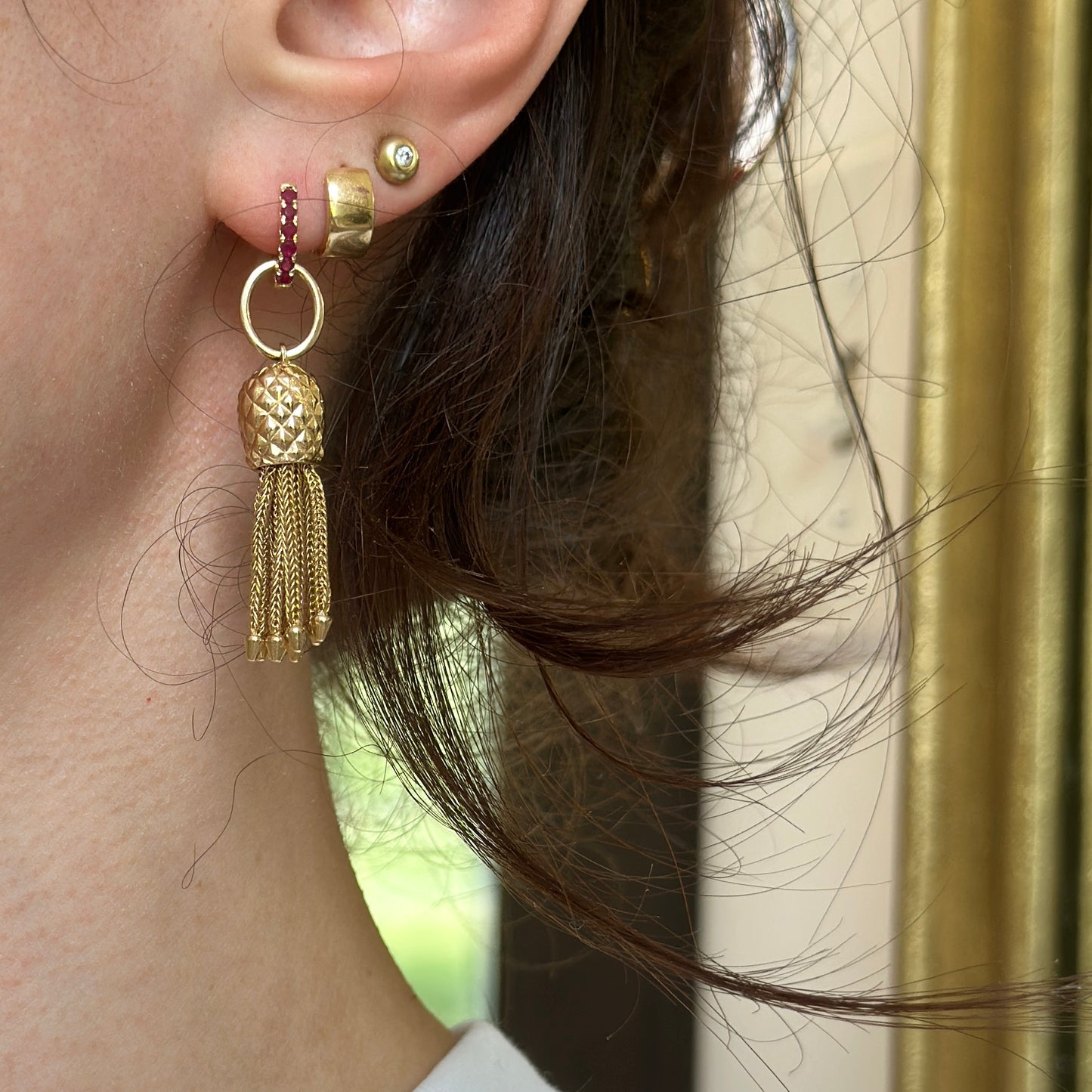Estate 14KT Yellow Gold Chain Tassel Pendant