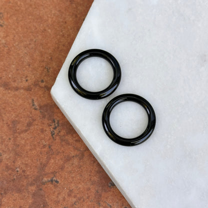 Black Onyx Round Earring Charms