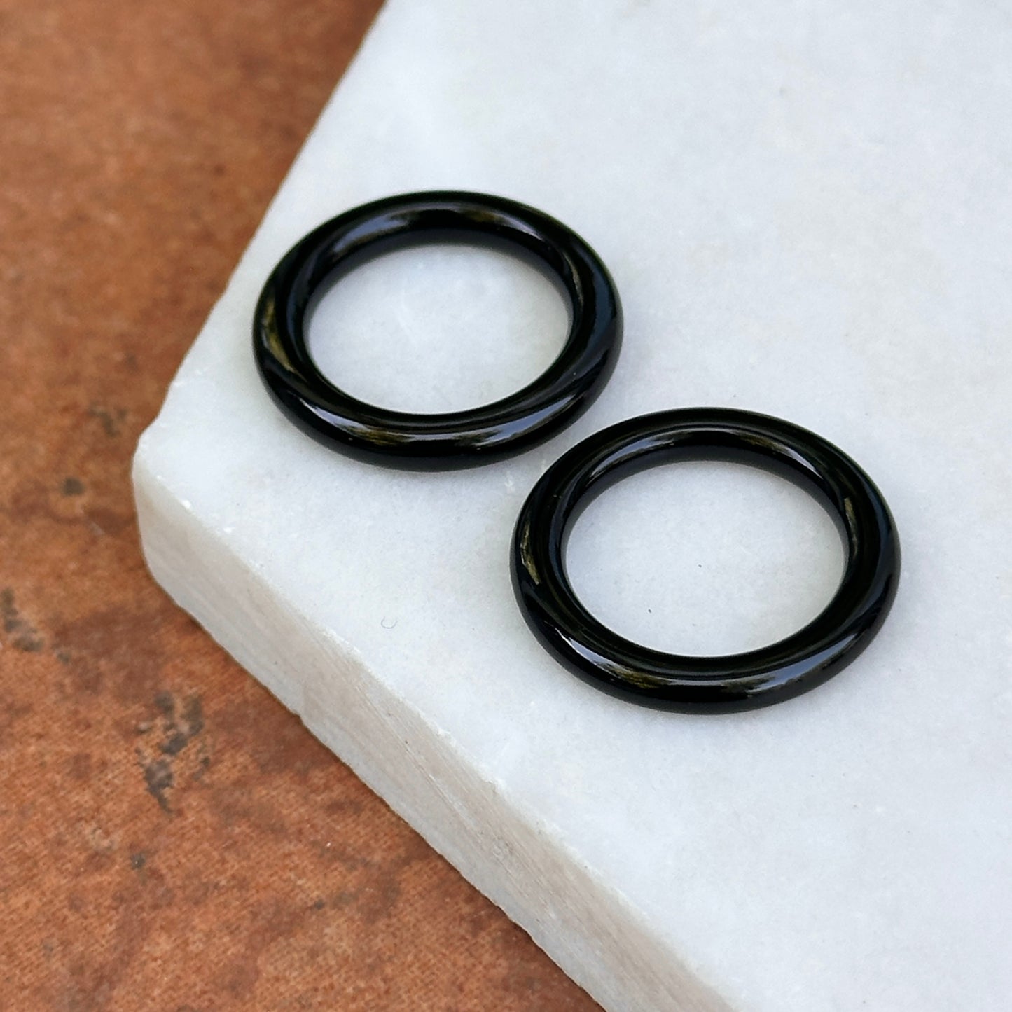 Black Onyx Round Earring Charms